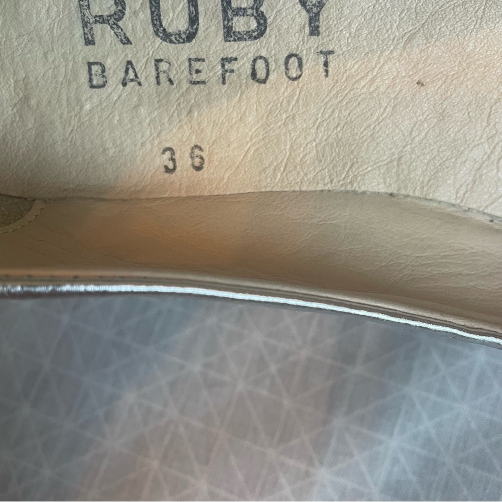 Ruby Barefoot Ballet Flats in Metallic Silver Leather 36 - Picture 7 of 7
